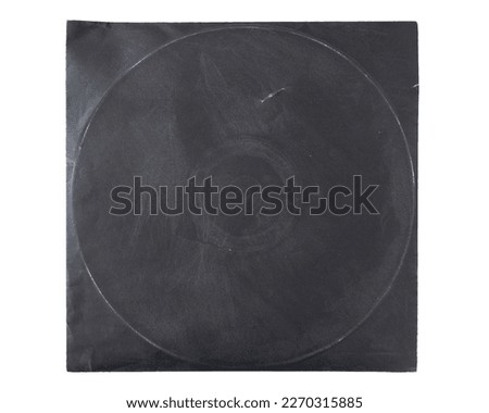 Black vintage vinyl record cover with clipping path