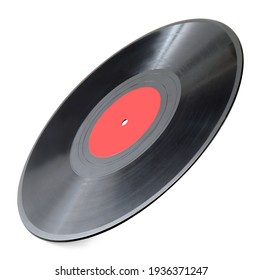 Black Vintage Vinyl Record Isolated On White