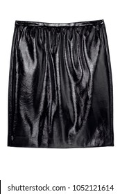 black vinyl mini skirt