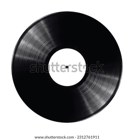 Black vinyl record isolated on white background
