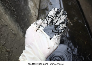 Black Water In An Industrial Canal