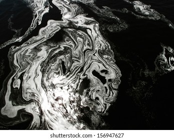 Black Water and White Foam Swirls