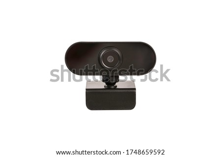 Black Web camera isolated on white background.