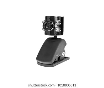 Black Webcam Isolated On A White Background.