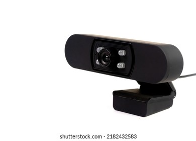 Black Webcam Isolated On White Background.