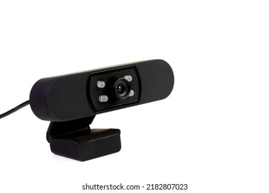 Black Webcam Isolated On White Background.