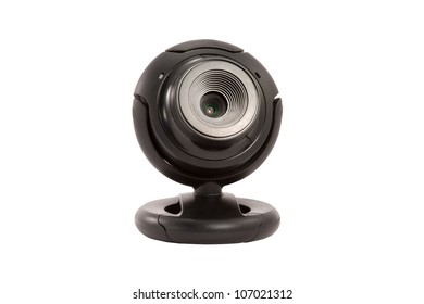 Black Webcam On A White Background Isolated