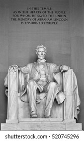 Black And White Abraham Lincoln Memorial 