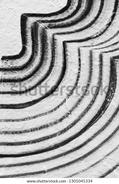 Black White Abstract Mural Art Painting Stock Photo Edit