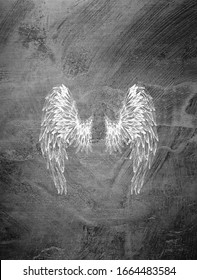 Black And White Angel Wings