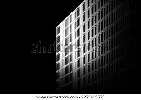 Black and white architecture detail with strong sunlight and shadow	