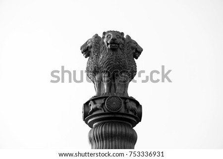 Black and white Ashoka pillar 