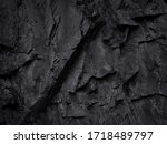     Black and white background. Black rock background. Mountain texture. Close-up. Volumetric stone background.                           