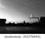 black and white basketball court