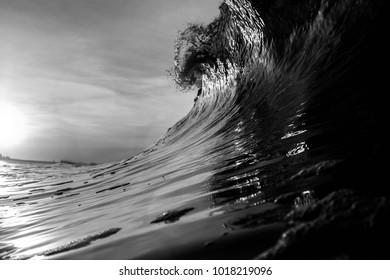 A black and white breaking wave in New York