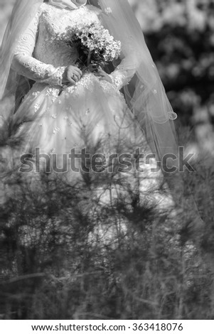black and white bride