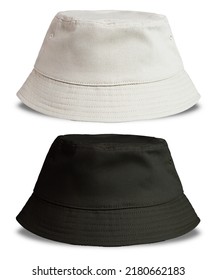 Black and white bucket hat isolated on white background. - Shutterstock ID 2180662183