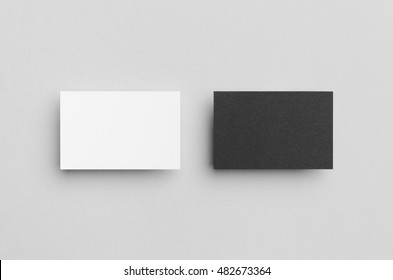 Black & White Business Card Mock-Up (85x55mm)