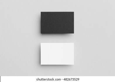 Black & White Business Card Mock-Up (85x55mm)