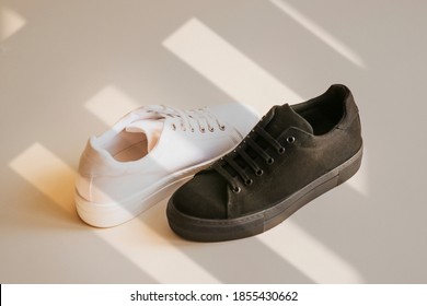 Black And White Canvas Sneakers