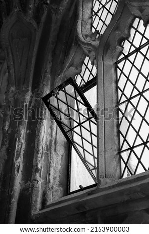 Black and white cathedral windows