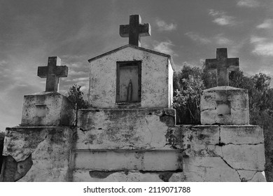 Black And White Cemetary Monument