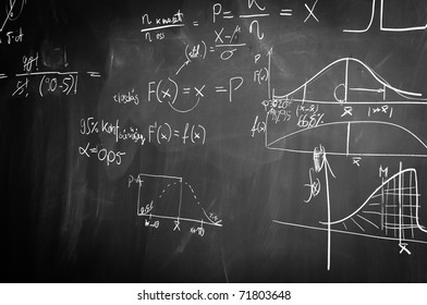 Black And White Chalk Board With Formulas