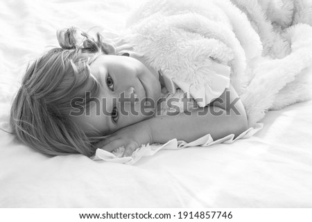 Similar – kid girl relaxing at home in weekend morning