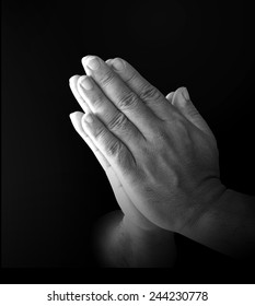 Black White Christian Hands Praying Stock Photo 244230778 | Shutterstock