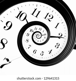 Black And White Clock In Droste Effect