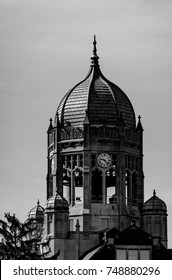 Black and white clock tower