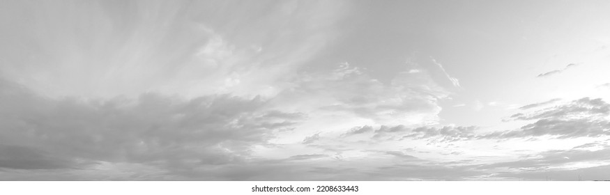 Black And White Clouds Background For Website Banner And Cover Page. Clouds For Background. Black And White Wallpaper. Cloudy Sky With Heavy Clouds In A Bad Weather. Monsoon Grey Clouds.