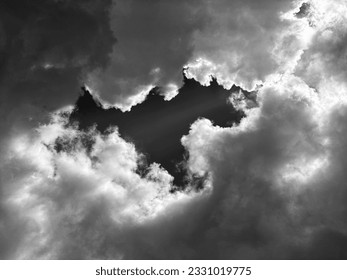 Black and white of cloudscape