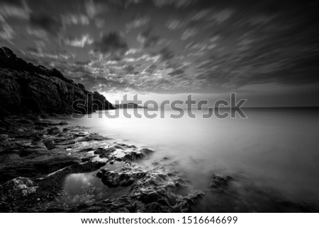 Similar – Beautiful seascape on a cloudy day