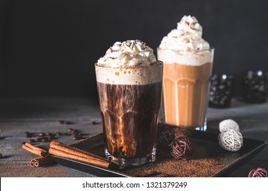 Black And White Coffee Cocktails With Cream