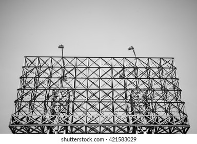 Black And White Color Of Steel Frame For Large Billboard Ready For Rent