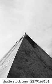 Black and White Contrast of A Triangular Building