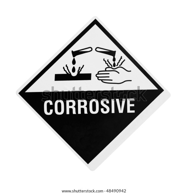 Black White Corrosive Warning Sign Over Stock Photo (Edit Now) 48490942