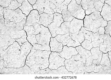 Black and white, Crack soil texture background - Shutterstock ID 432772678