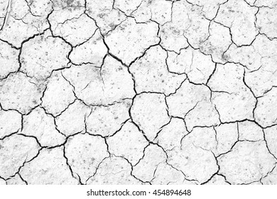 Black and white, Crack soil texture background - Shutterstock ID 454894648