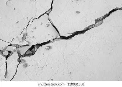 black and white cracked floor texture - Shutterstock ID 110081558