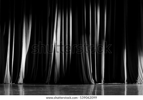 Black White Curtains Spotlight Theater Between Stock Photo Edit