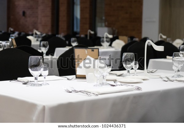 Black White Decor Banquet Hall Covered Stock Photo Edit Now