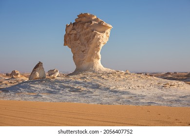 Black And White Desert At Sunrise. Bahariya. Egypt