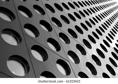 Black And White Doted Architecture Abstract With Perspective