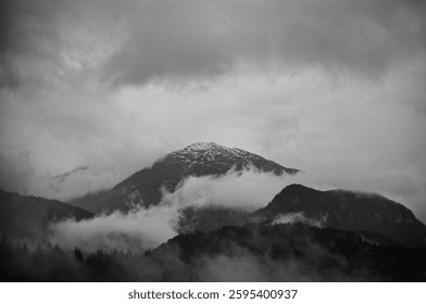 Black and white dramatic mountain range - Powered by Shutterstock - Get 15% off with code: PIKWIZARD15