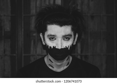 Black and White of Face in Halloween - Shutterstock ID 1206741073