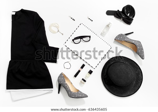 Black White Fashion Stylish Women Clothes Stock Photo (Edit Now) 636435605