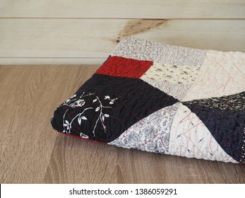 Black And White Folded Patchwork Quilt