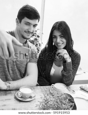 Similar – Image, Stock Photo Young couple having fun in a summer day